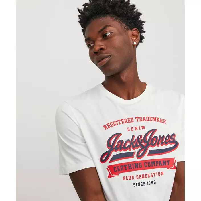 Jack & Jones JJELOGO T-shirt, Cloud Dancer, large image number 6