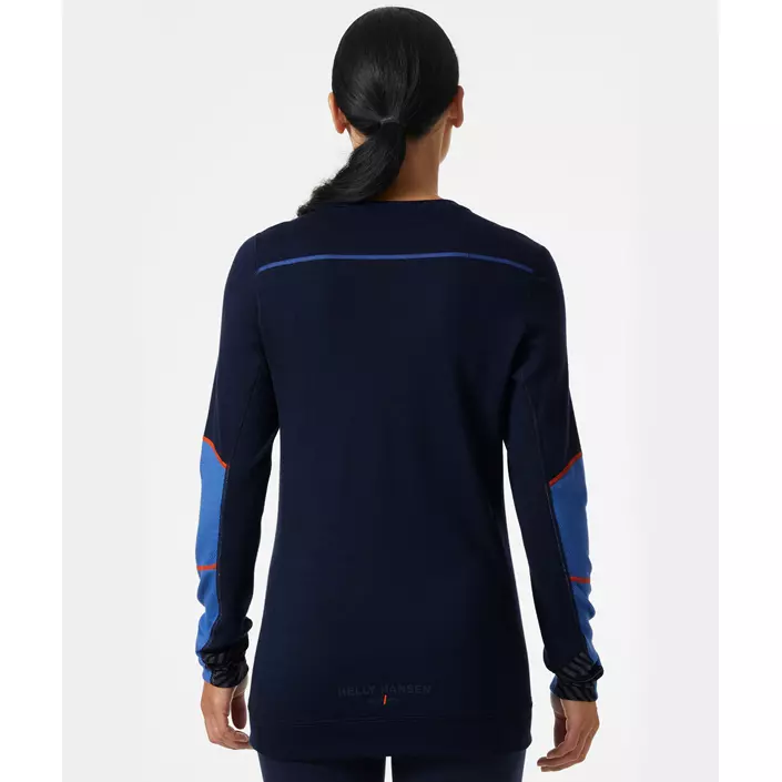 Helly Hansen Lifa Damen Thermounterhemd mit Merinowolle, Navy/Stone blue, large image number 3