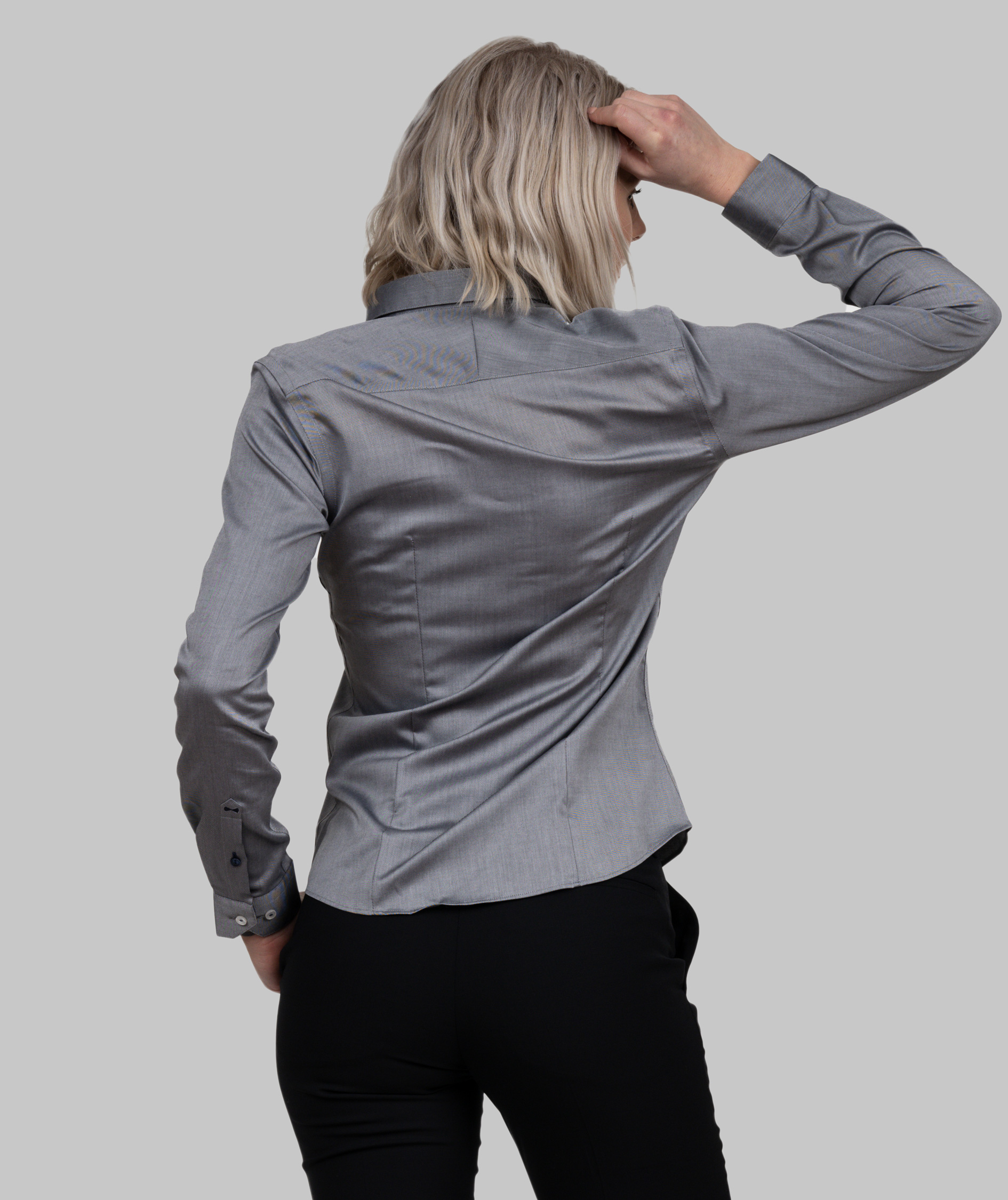 J. Harvest & Frost Twill Red Bow 122 lady fit skjorte, Gr&aring;, large image number 3