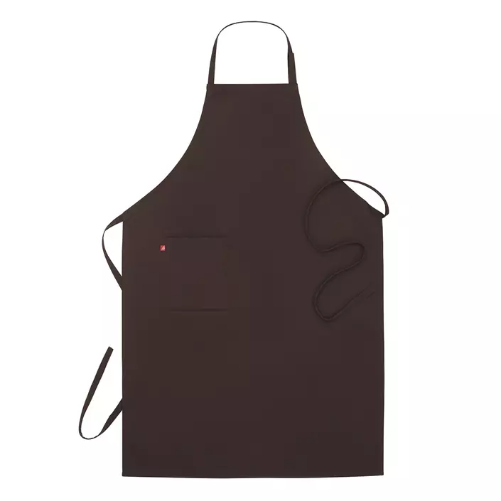 Segers 2337 bib apron with pocket, Dark Brown, Dark Brown, large image number 0