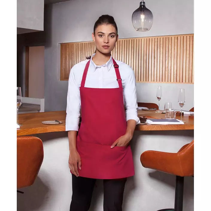 Karlowsky Basic bib apron with pockets, Raspberry Red, Raspberry Red, large image number 1