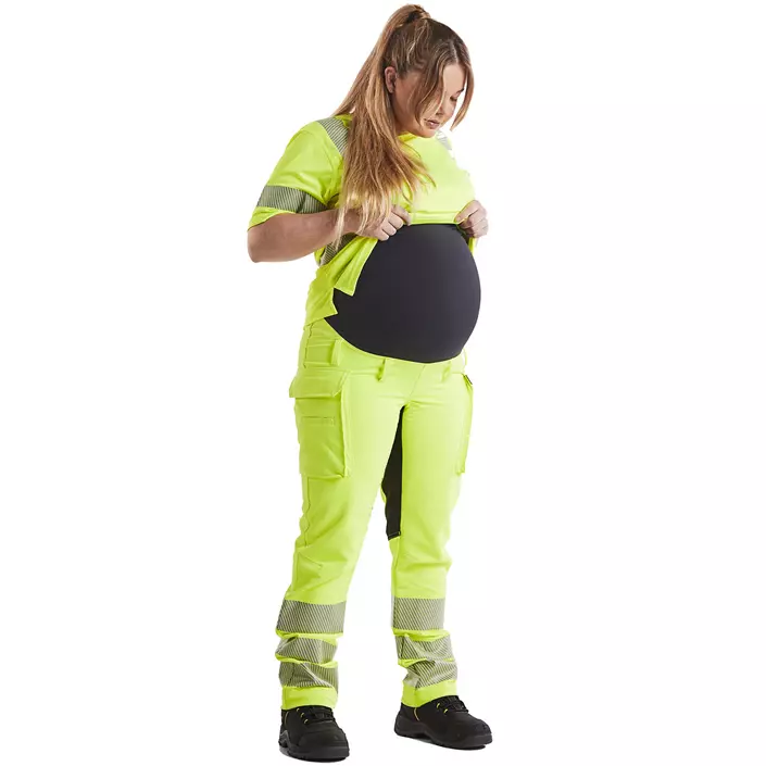 Blåkläder maternity work trousers full stretch, Hi-vis Yellow/Black, large image number 1
