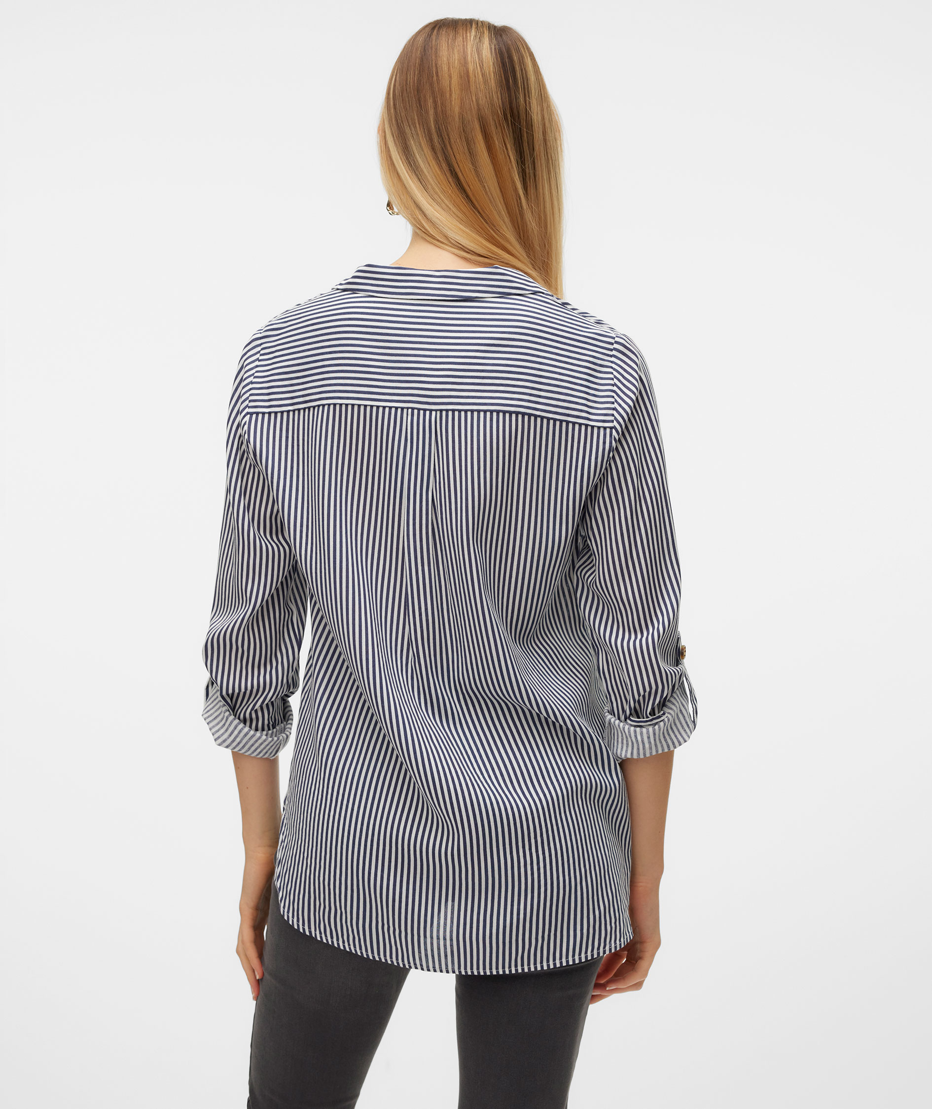 Vero Moda VMBUMPY dame skjorte, Snow White/India Ink, large image number 2