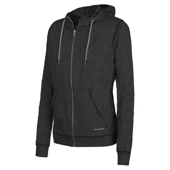 Pitch Stone women's hoodie with zipper, Dark black melange