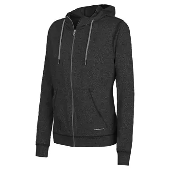 Pitch Stone Cooldry women's hoodie with zipper, Dark black melange