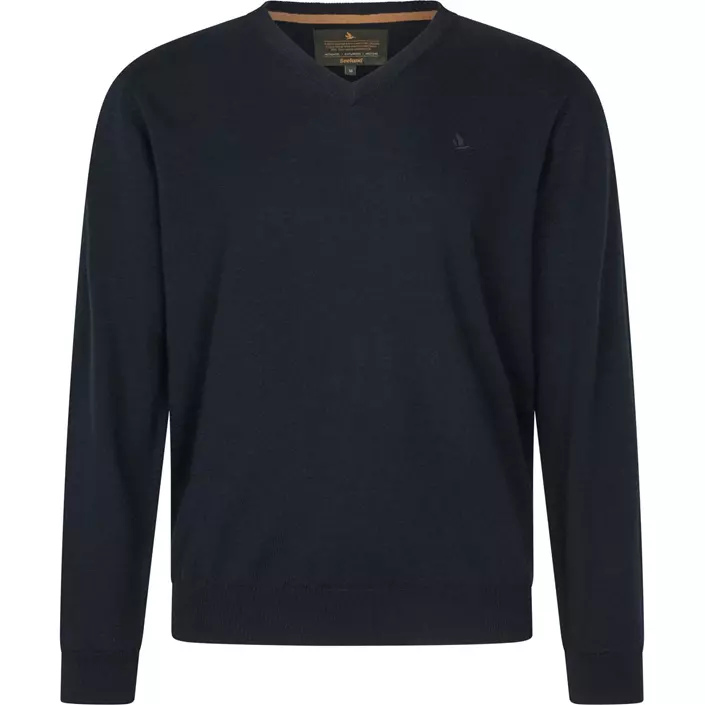 Seeland Pine stickad tröja med merinoull, Dark Sapphire, large image number 0