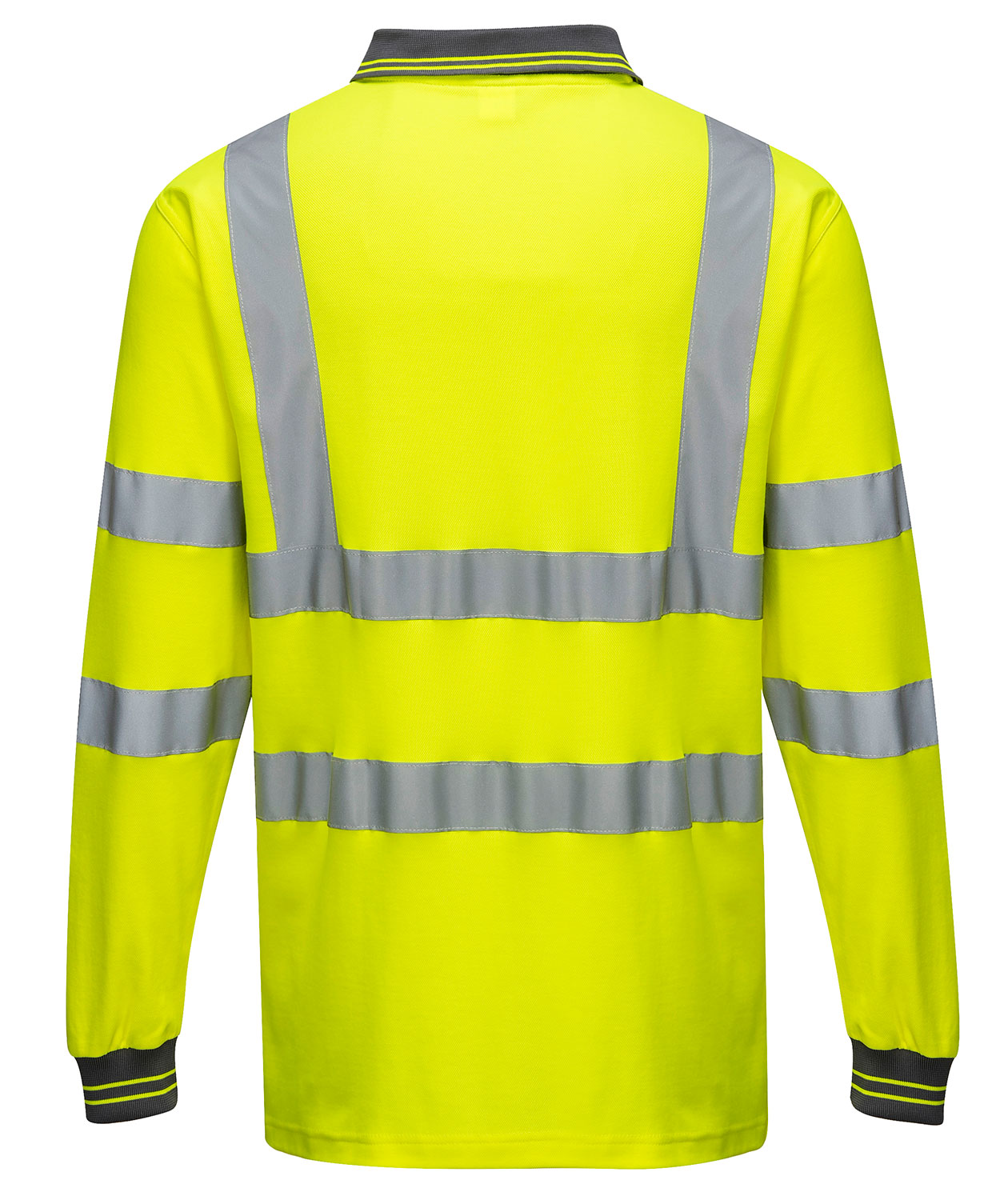Portwest long-sleeved polo T-shirt, Hi-Vis Yellow