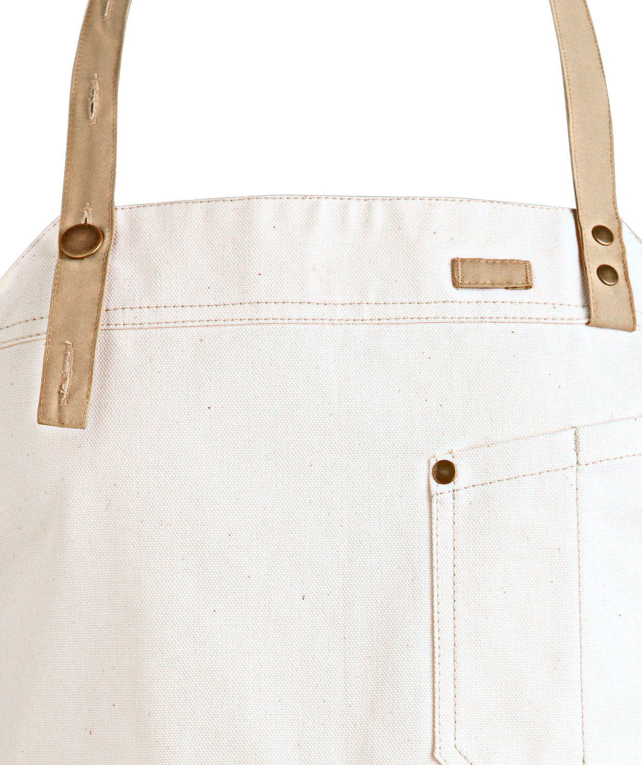 Kentaur Raw bib apron with pockets, Nature