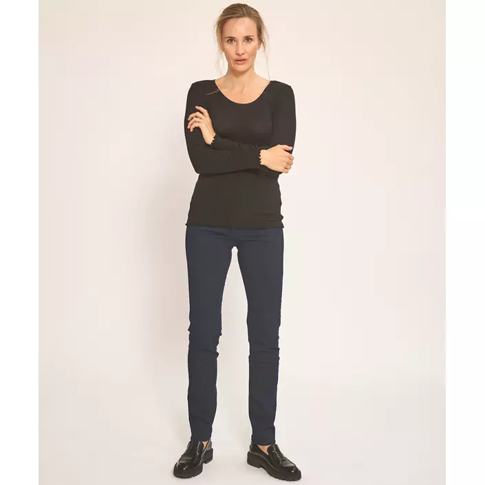 Claire Woman women's long-sleeved T-shirt with merino wool, Black, large image number 1