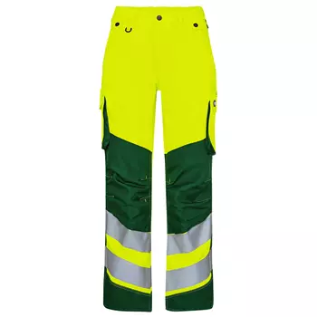 Engel Safety Light women's work trousers, Hi-vis yellow/Green