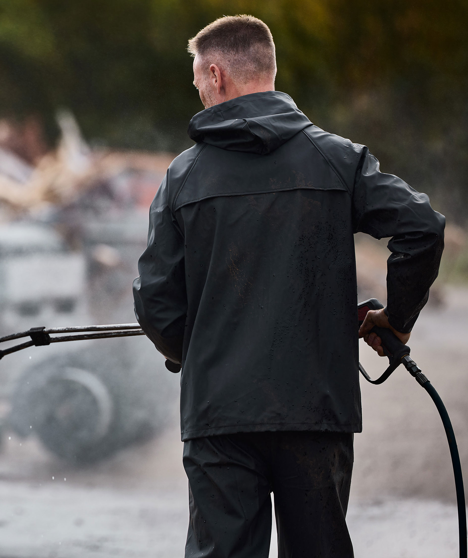 ELKA Elements Outdoor PU/PVC rain jacket, Black, large image number 2