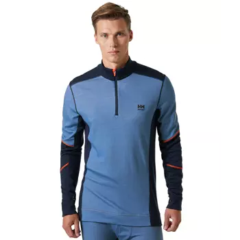 Helly Hansen Lifa Marino Half-Zip Thermounterhemd mit Merinowolle, Navy/Stone blue