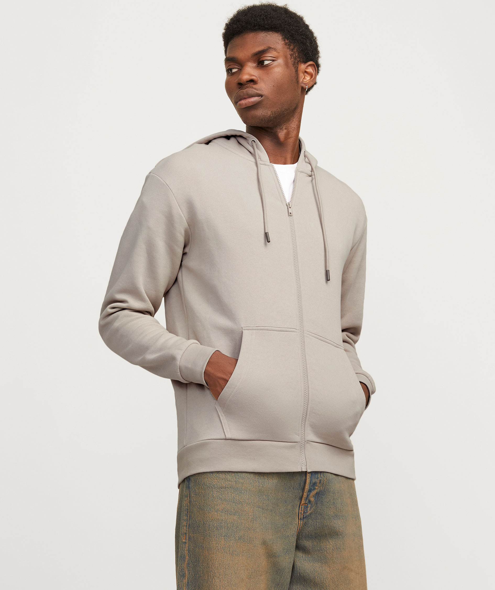 Jack & Jones JJEBRADLEY hoodie with zipper, Moonbeam