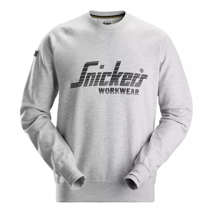 Snickers logo sweatshirt 2892, Lys gråmeleret, large image number 0