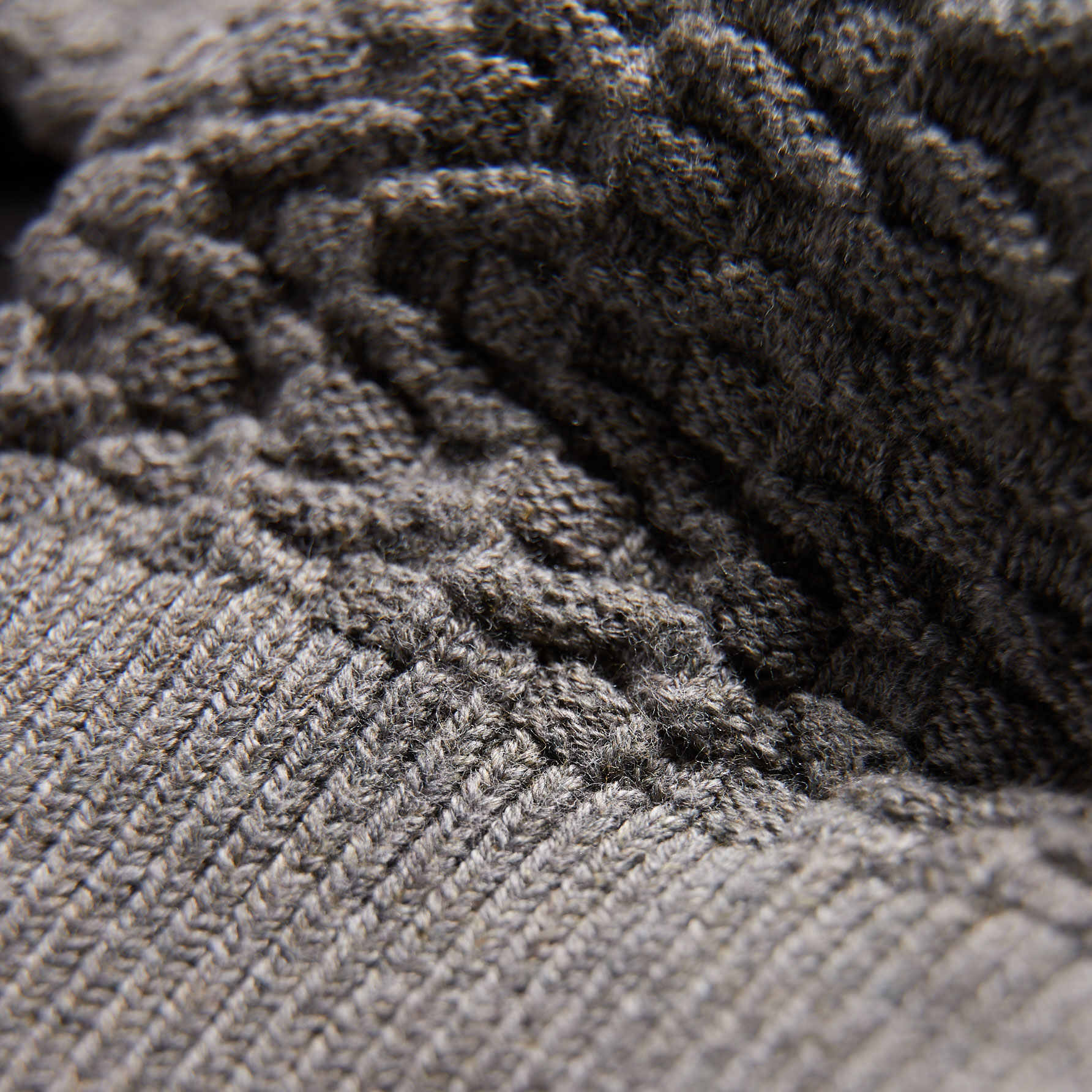 Bison stickad cardigan, Stone Mel, large image number 3