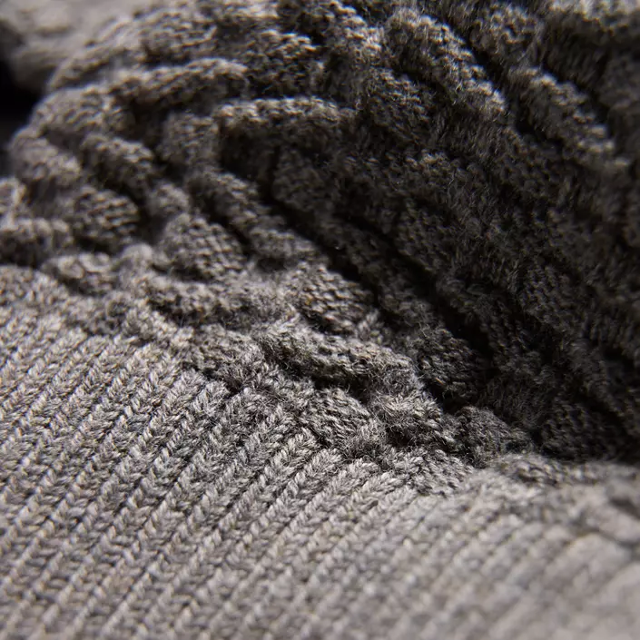 Bison stickad cardigan, Stone Mel, large image number 3