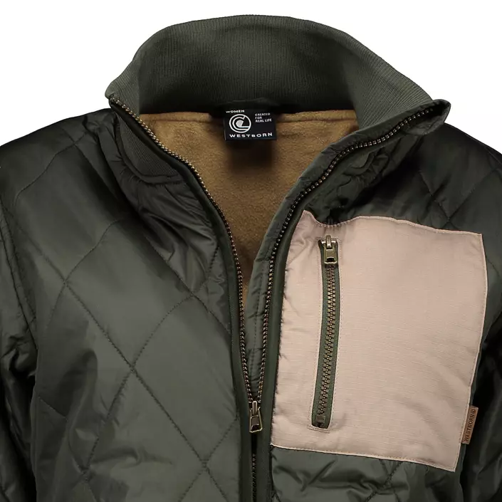 Westborn lang dame termojakke, Dusty Olive, large image number 5