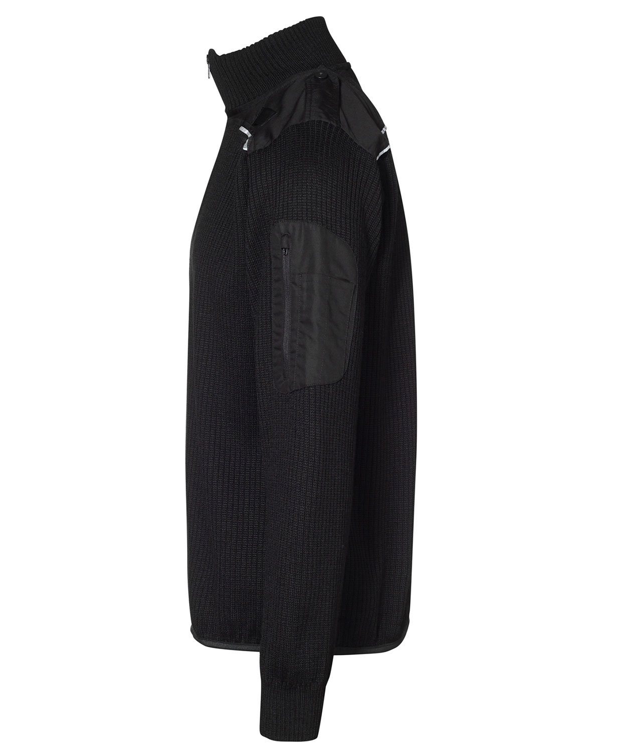 ID Uniform knit sweater with zipper, Black