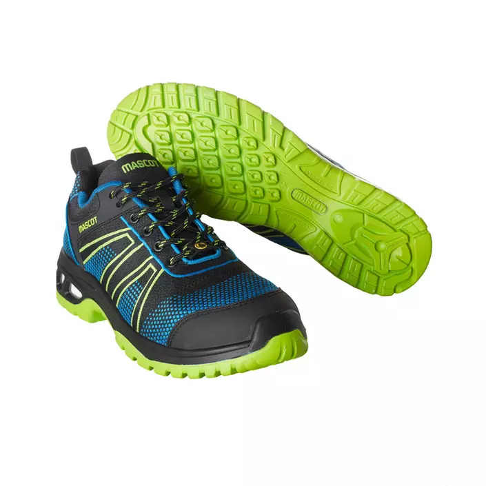 Mascot Energy safety shoes S1P, Black/cobalt blue/lime green, large image number 0