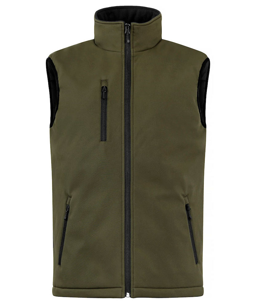 Clique lined softshell vest, Fog Green, Fog Green, swatch