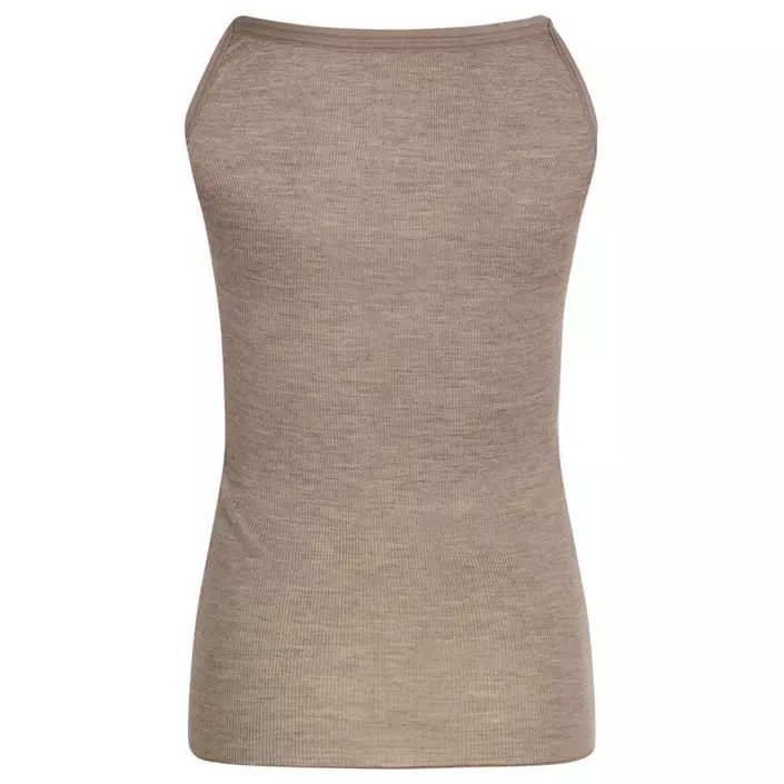 Claire Woman women's singlet with merino wool, Taupe melange, large image number 1