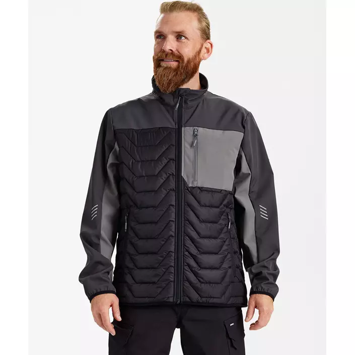 Engel Entire hybridjakke, Black/Anthracite Grey, large image number 1