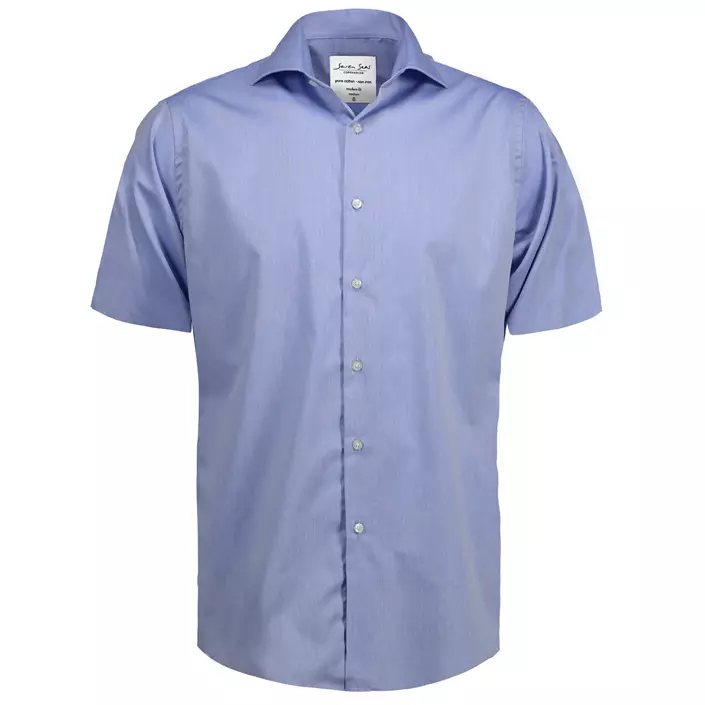 Seven Seas modern fit Fine Twill kortærmet skjorte, Lys Blå, large image number 0