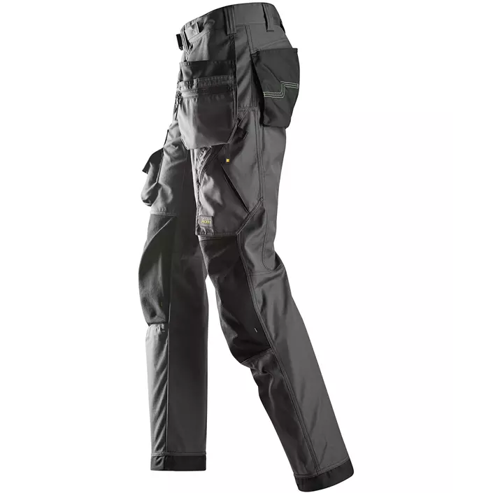 Snickers FlexiWork floorlayer trousers+ 6923, Steel Grey/Black, large image number 3