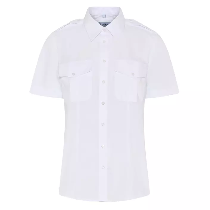 Angli Slim fit kortærmet dame pilotskjorte, Hvid, large image number 0