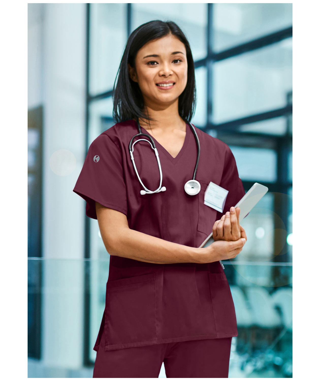 Karlowsky Essential Women's smock, Aubergine