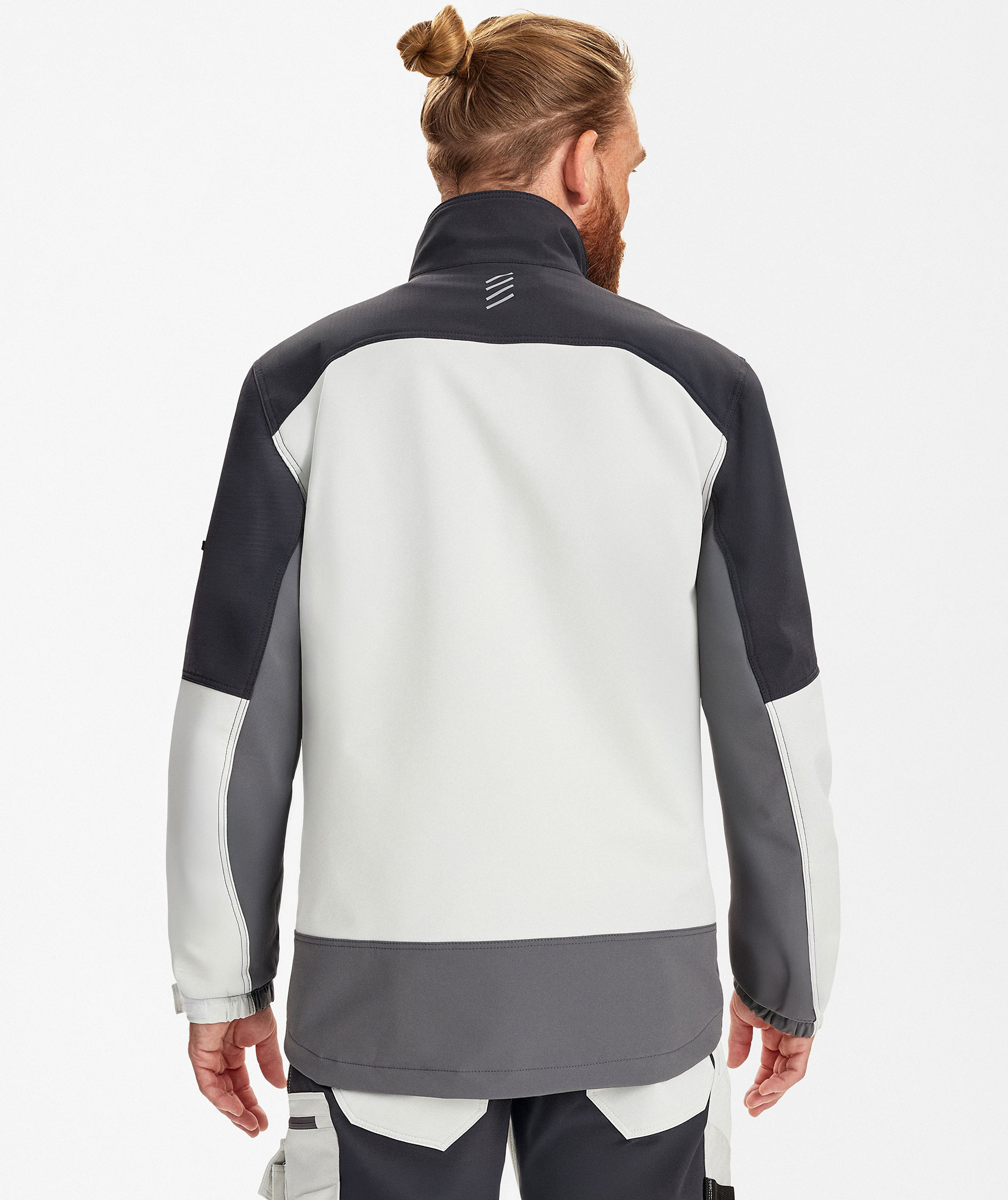 Engel Entire arbejdsjakke full stretch, Bone White/Anthracite Grey, large image number 4