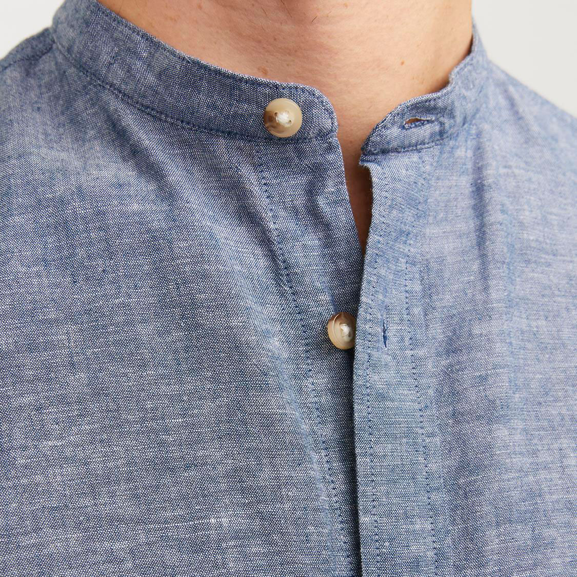 Jack & Jones JJESUMMER shirt with linen, Faded Denim, large image number 3