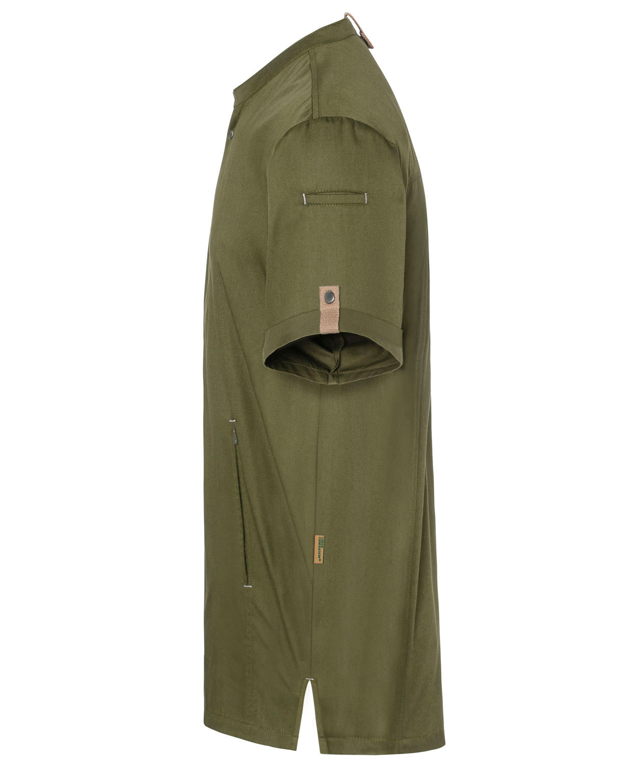 Karlowsky Green-generation kortermet kokkejakke, Mosgr&oslash;nn, large image number 3