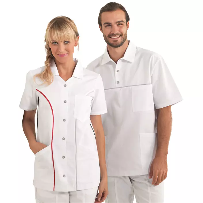 Kentaur short-sleeved women's shirt, White - Black/Red/Grey, large image number 1