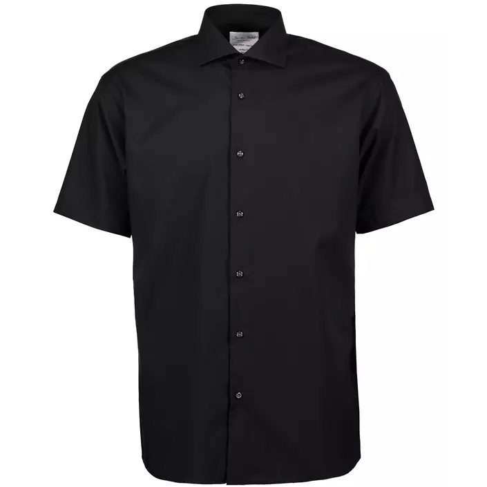 Seven Seas modern fit Fine Twill kortermet skjorte, Svart, large image number 0