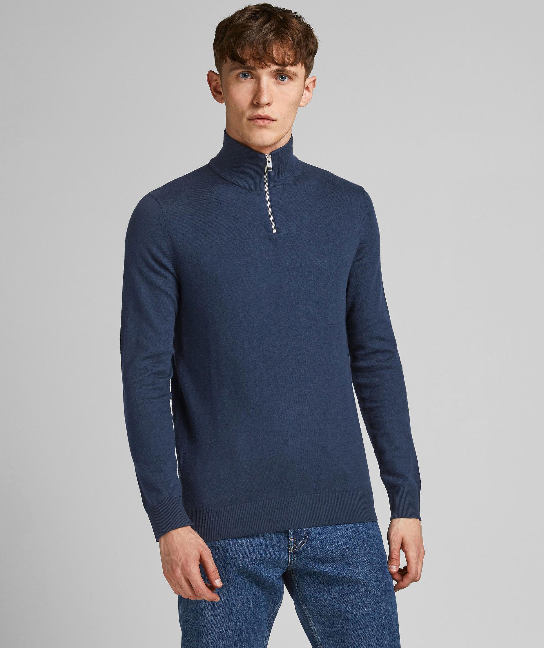 Jack & Jones JJEEMIL half-zip knitted pullover, Navy Blazer, large image number 1