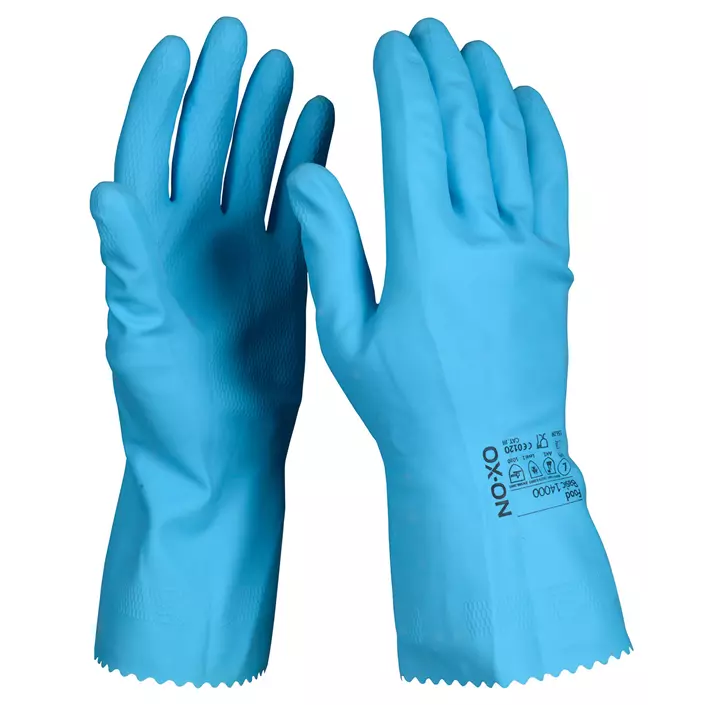 OX-ON lebensmittelgeprüfte Latexhandschuhe, Blau, large image number 0