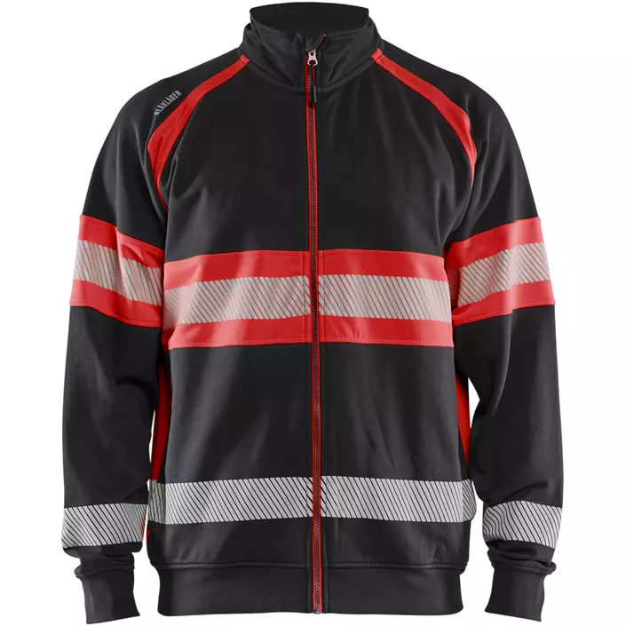 Blåkläder cardigan, Svart/Varselröd, large image number 0