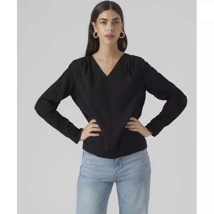 Vero Moda VMLENA dame bluse, Black, large image number 4