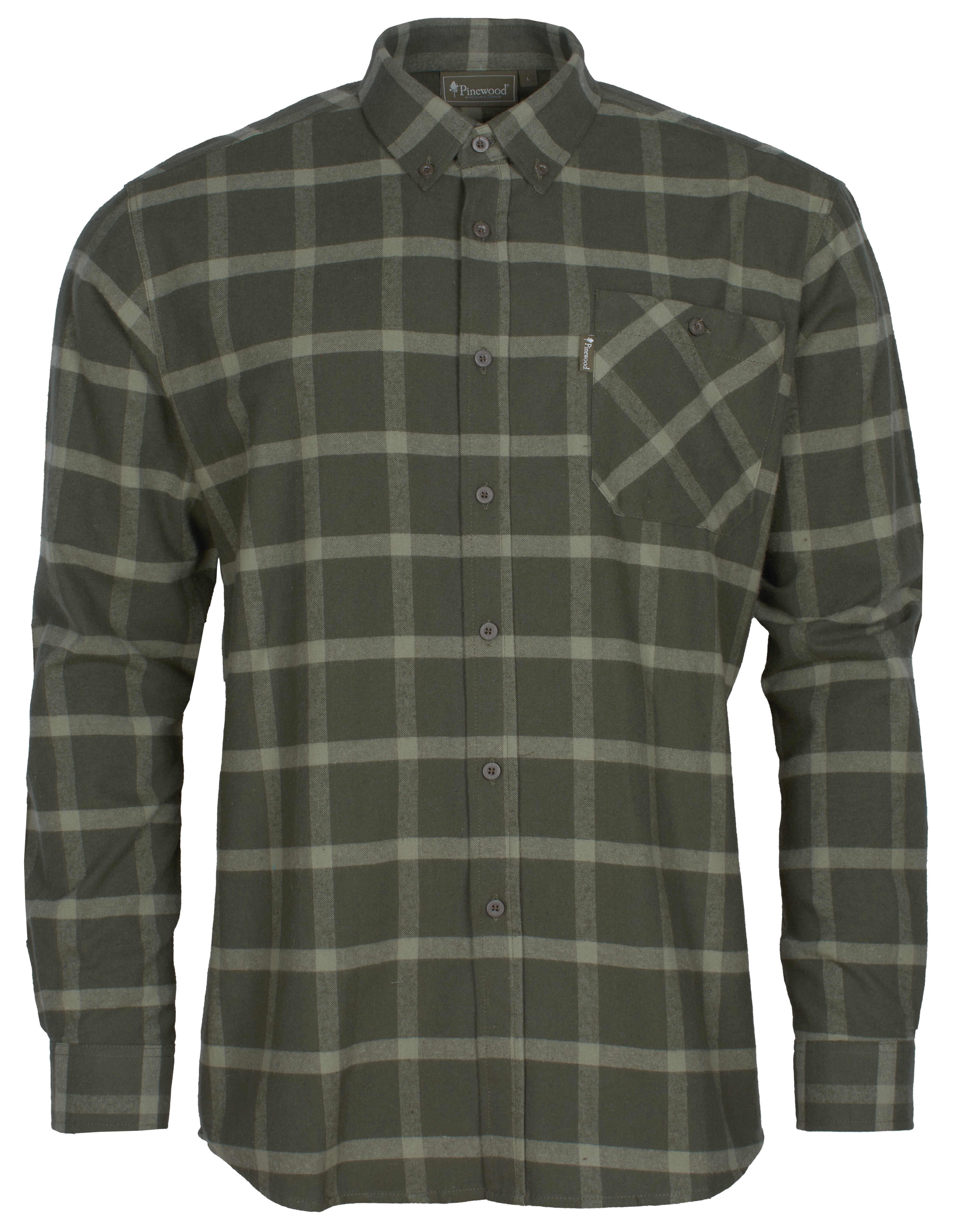 Pinewood V&auml;rnamo flannel skovmandsskjorte, M&oslash;rkegr&oslash;n/Gr&oslash;n, M&oslash;rkegr&oslash;n/Gr&oslash;n, swatch