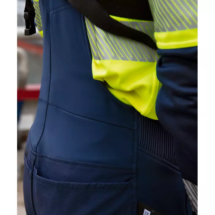 Fristads Green bib and brace 1032 GSTP full stretch, Hi-Vis yellow/marine, large image number 4