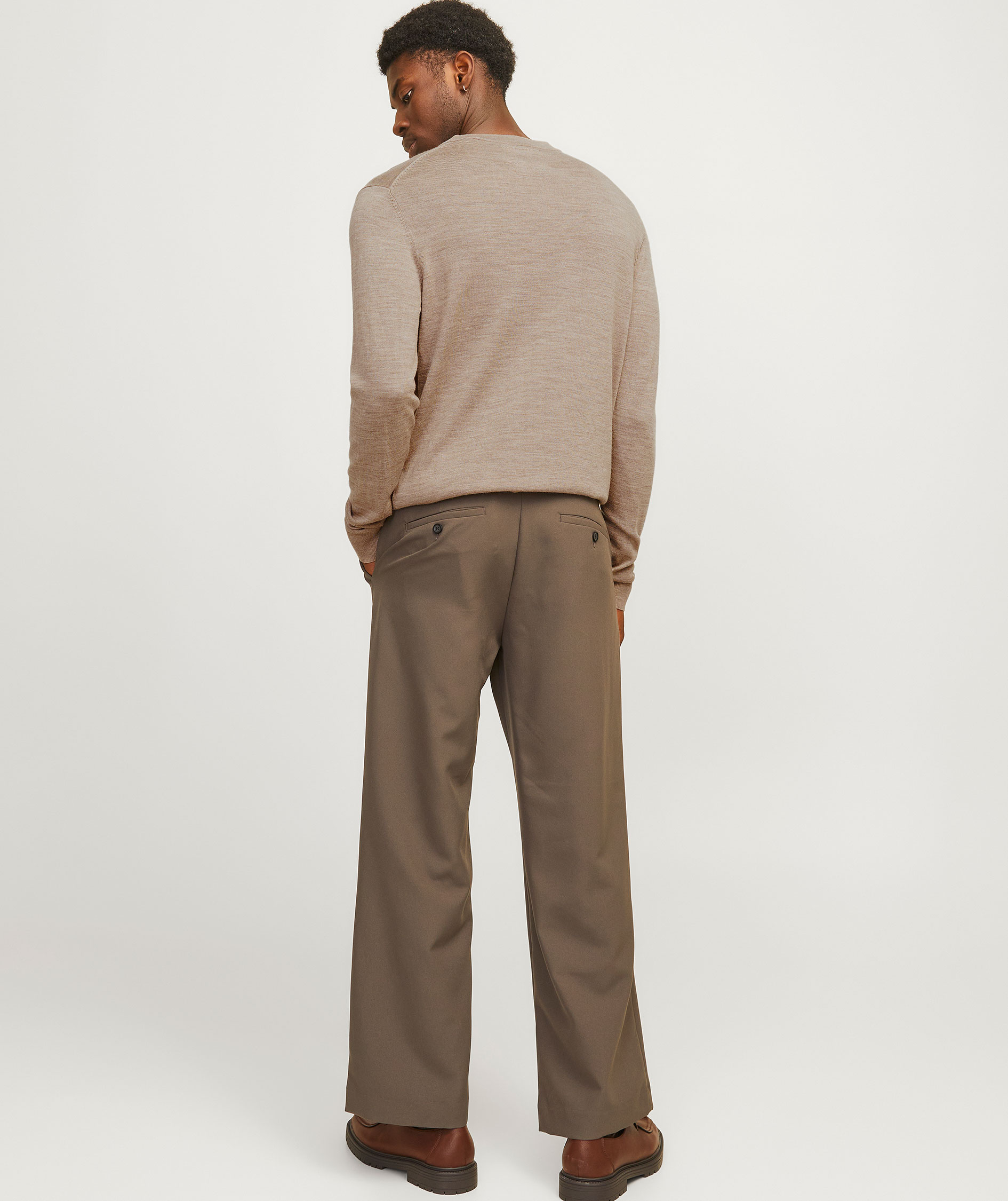 Jack & Jones Premium JPRCCMERINO stickad tr&ouml;ja med merinoull, Greige Melange, large image number 2