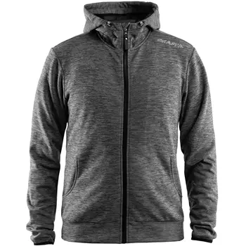 Craft Leisure hoodie with zipper, Dark Grey Melange