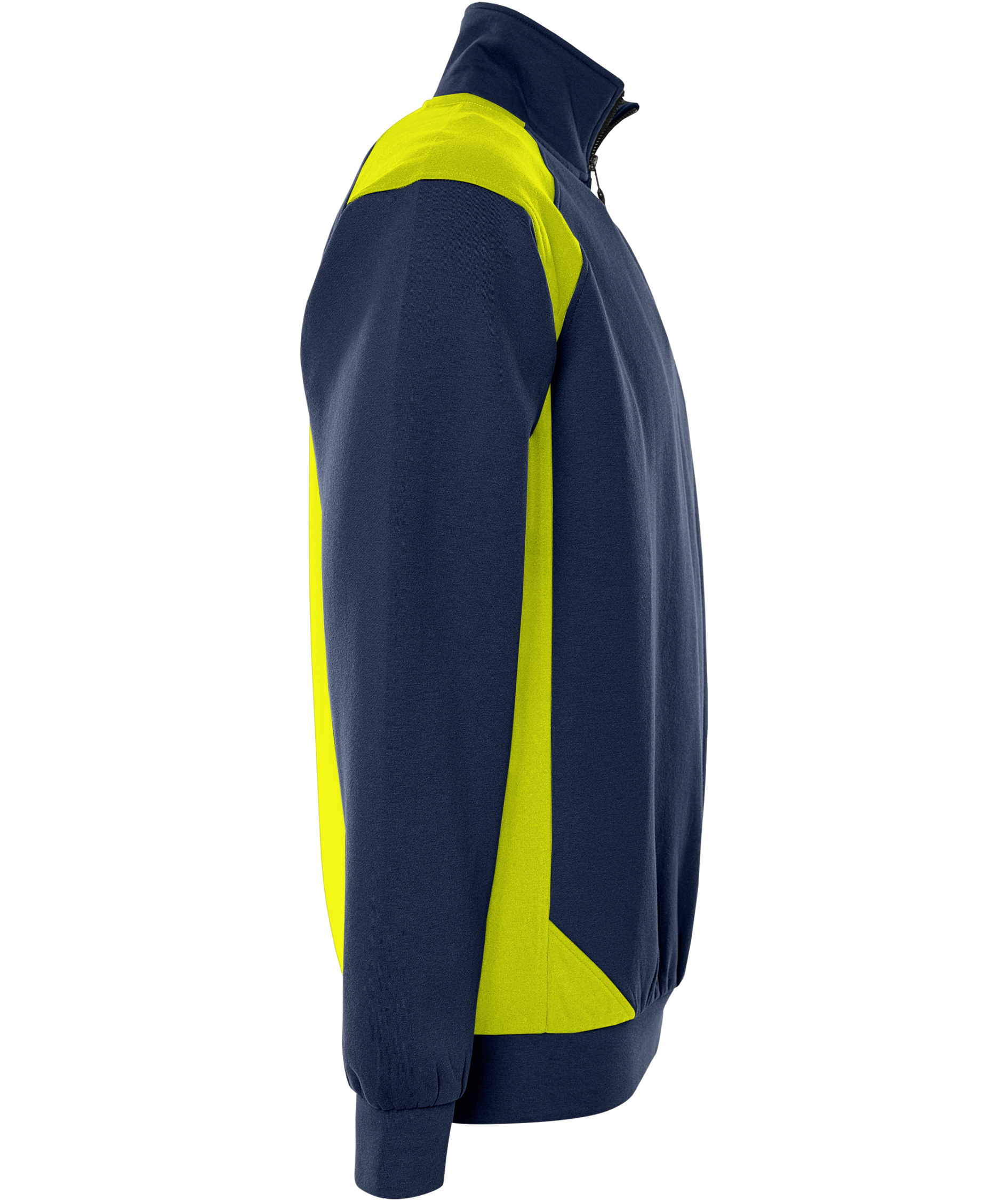 Fristads half zip sweatshirt 7048 GSM, Marine/Hi-Vis yellow, large image number 2