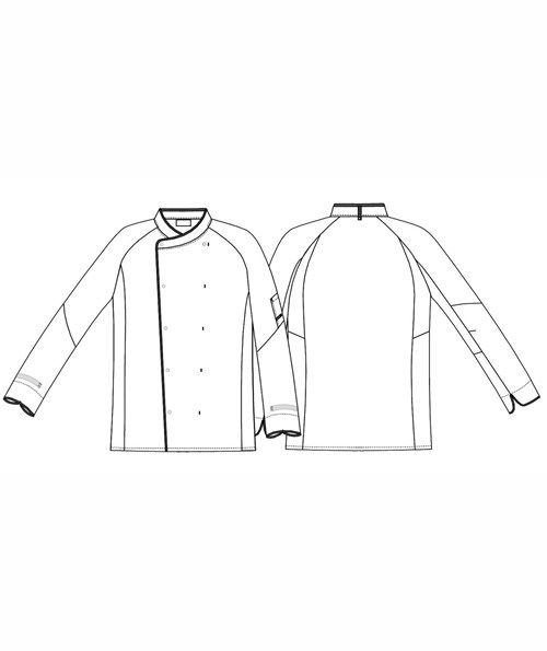 Kentaur  chefs-/server jacket with black piping, White, large image number 5