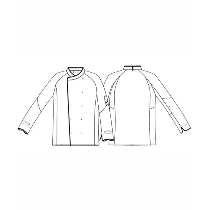 Kentaur  chefs-/server jacket with black piping, White, large image number 5