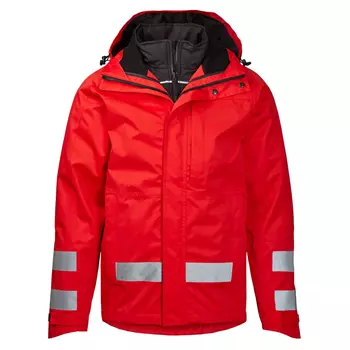 Xplor Tech Zip-in shell jacket with reflectors, Red