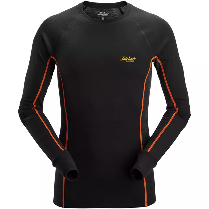 Snickers långärmad underställströja med merinoull 9480, Black/Anthracite Melange, large image number 0