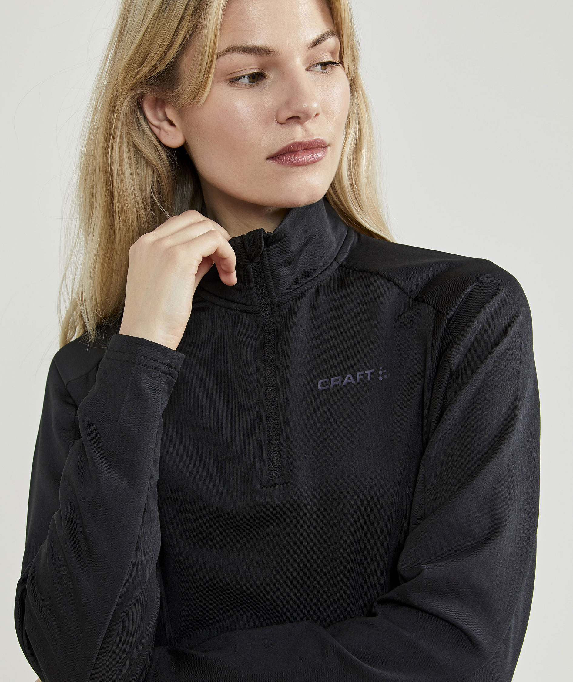 Craft Core Gain half zip dame midlayer, Black, large image number 4
