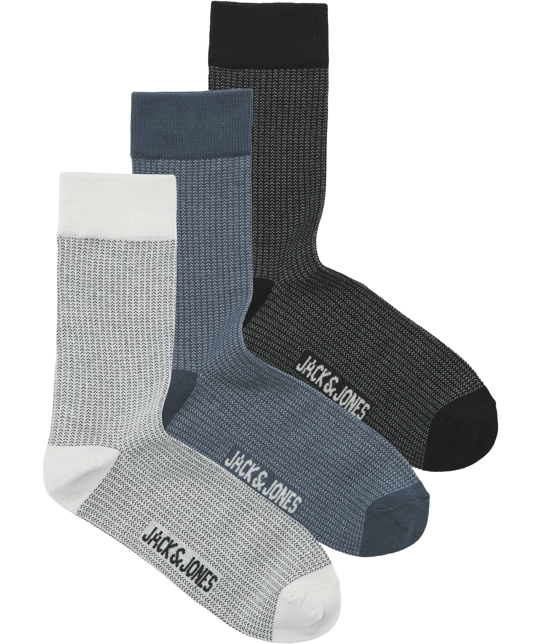 Jack & Jones JACBRYAN BIRD EYE 3-pack strumpor, Black Glacier Gray, Black Glacier Gray, swatch